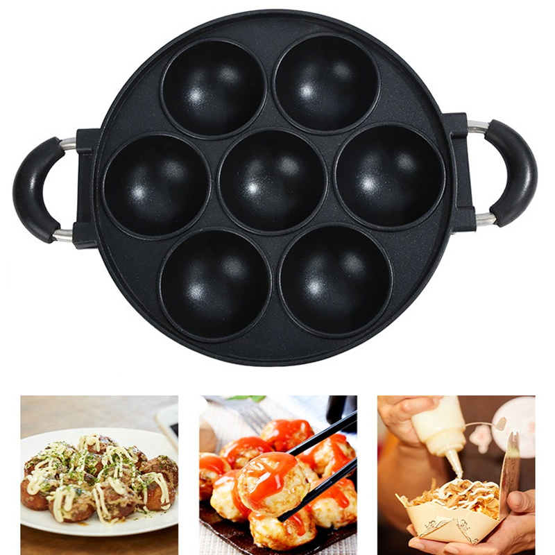 Dosa Pan Iron - 7 lubang panci memasak kue, omelet