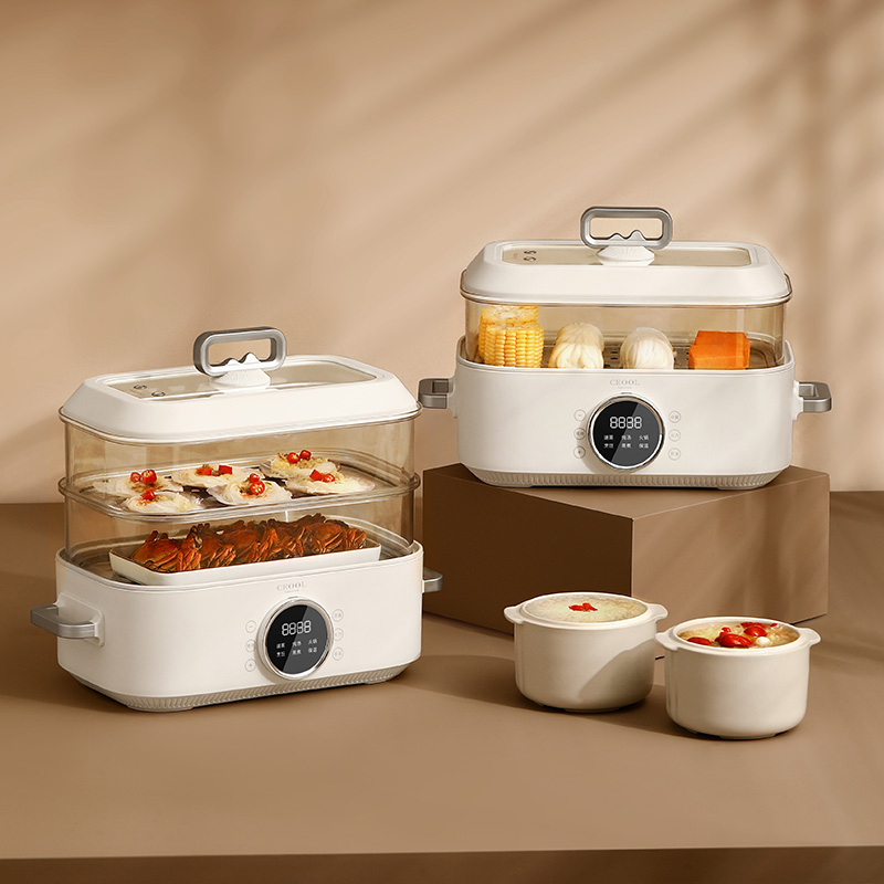 Home Cooking Electric - Pengukus Makanan Elektrik 3-in-1 10L -