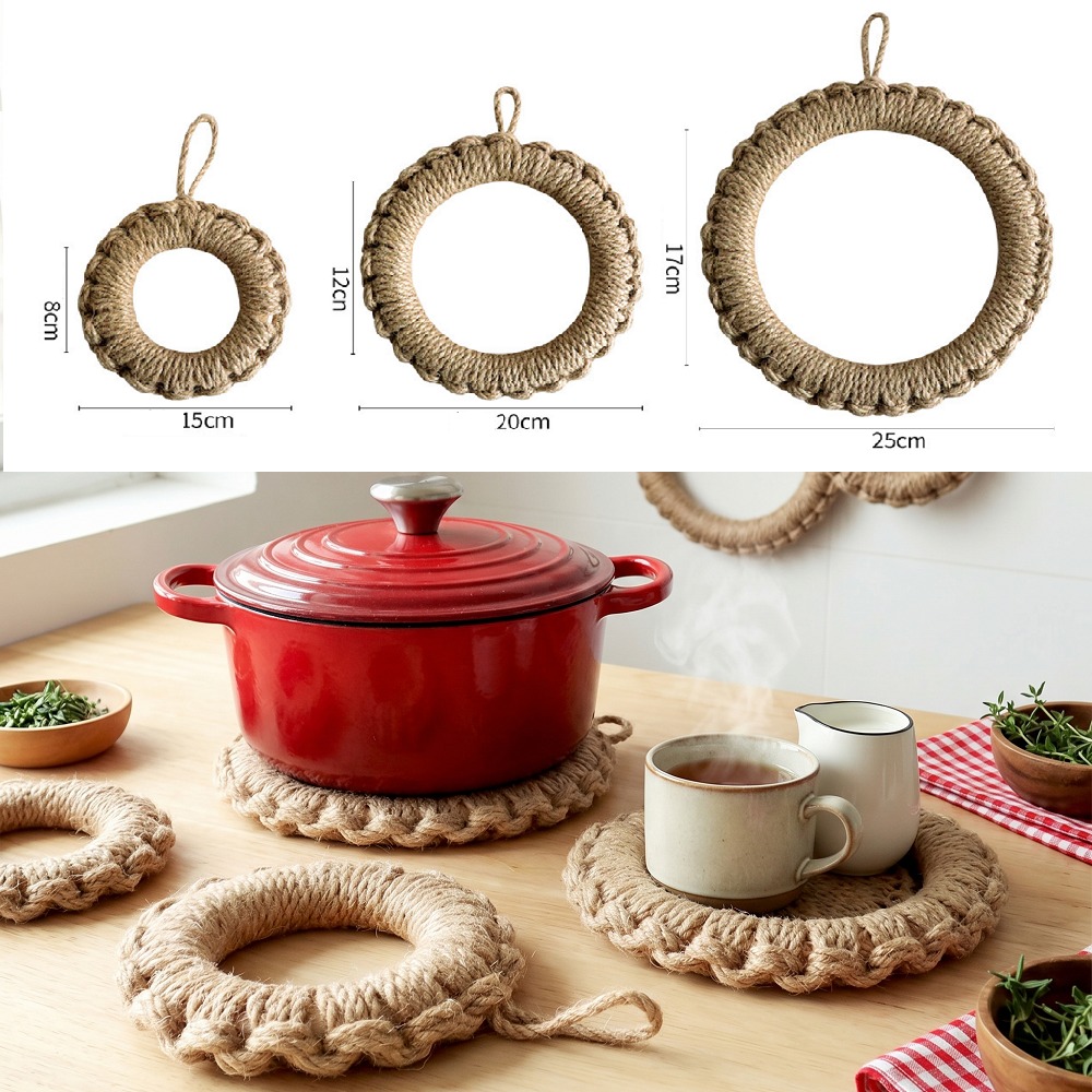 2Pcs Alas Panci Anyaman Jute R - Dosa Pan Iron ulasan dan harga