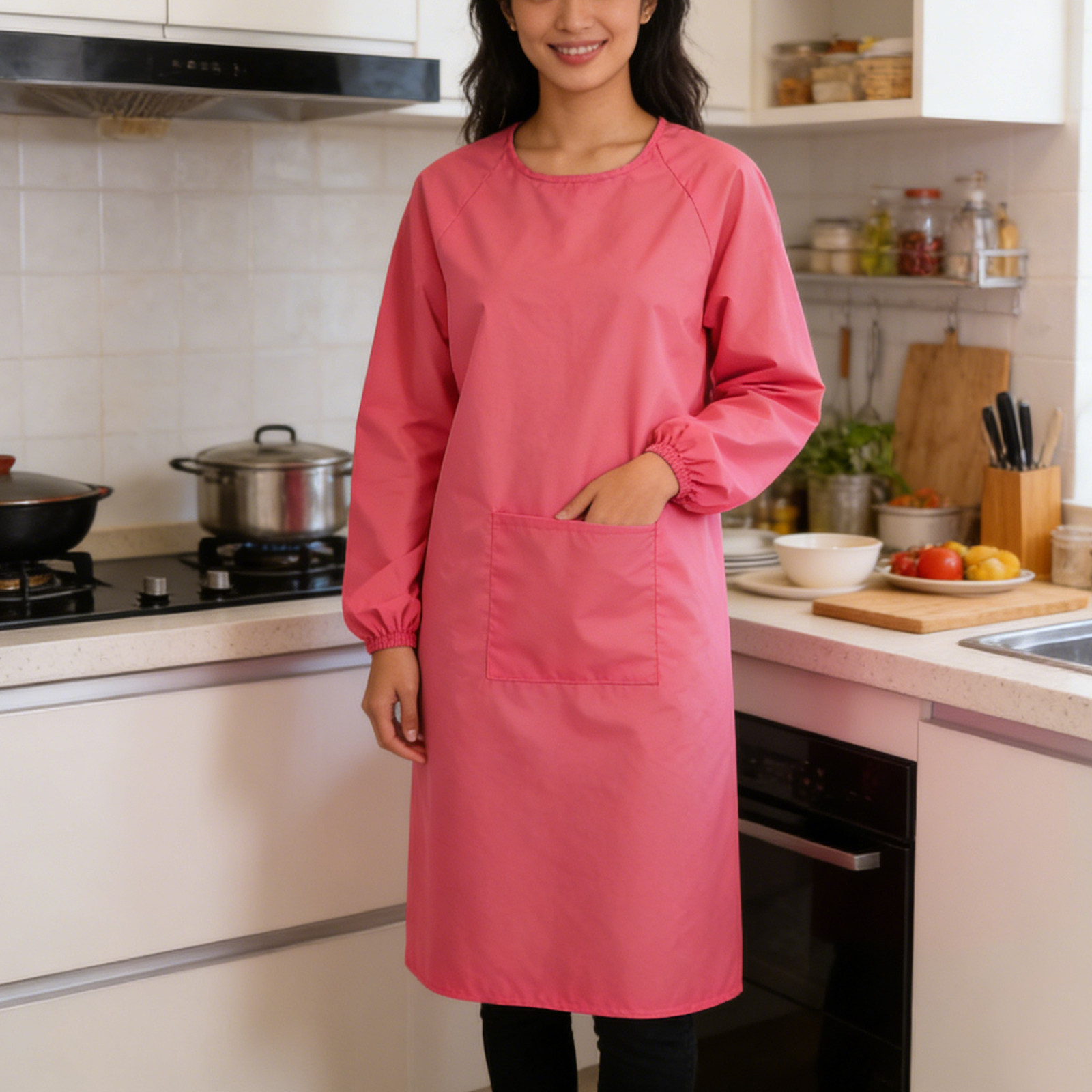 Apron lengan panjang anti air, - Home Cooking Dog Food ulasan dan harga