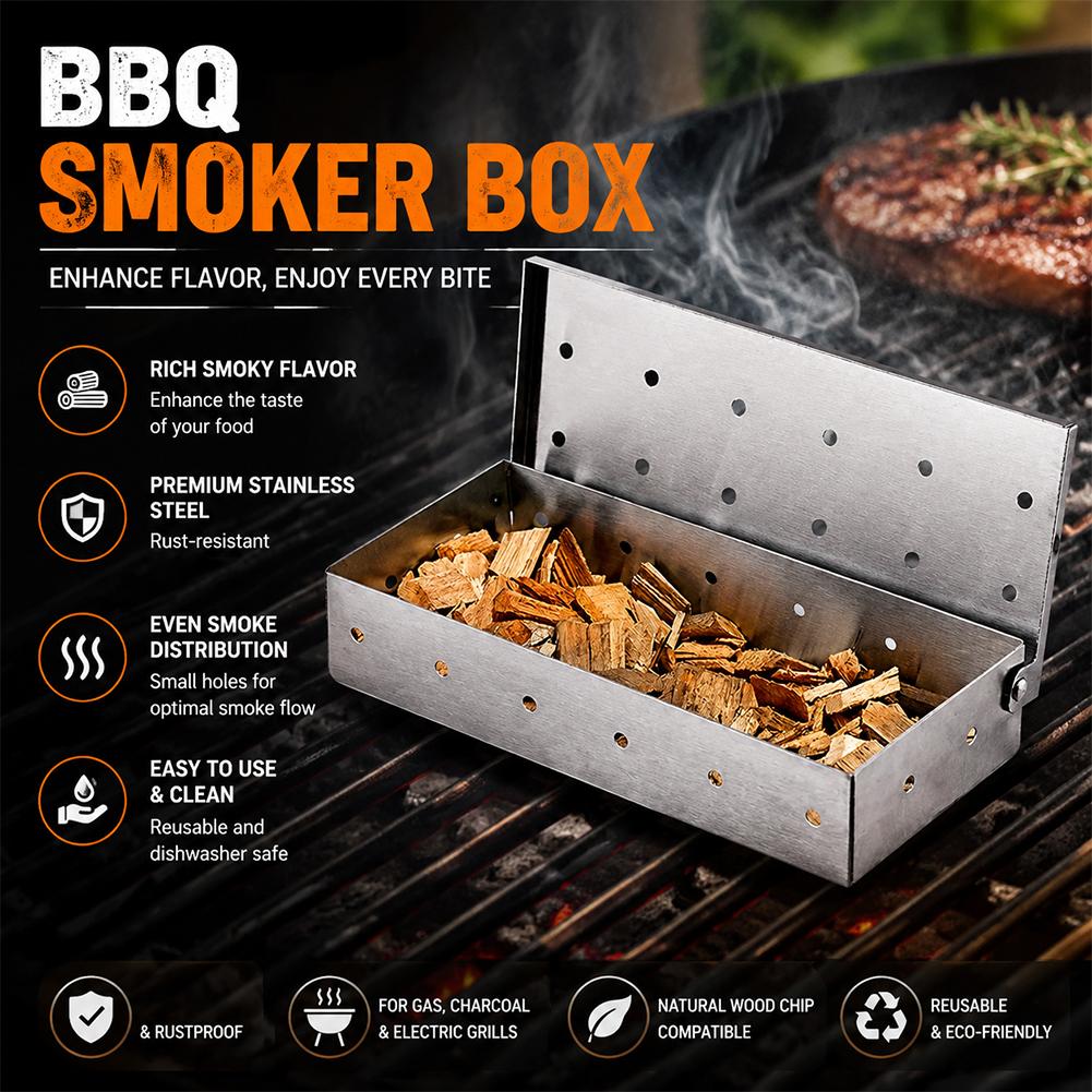 Kotak Pengasap BBQ Stainless S - Smoker Box Wood Chip ulasan dan harga