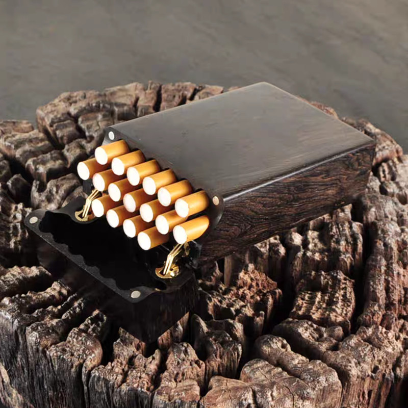 Kotak Rokok Lipat Kayu Ebony P - Smoker Box Wood Chip ulasan dan harga