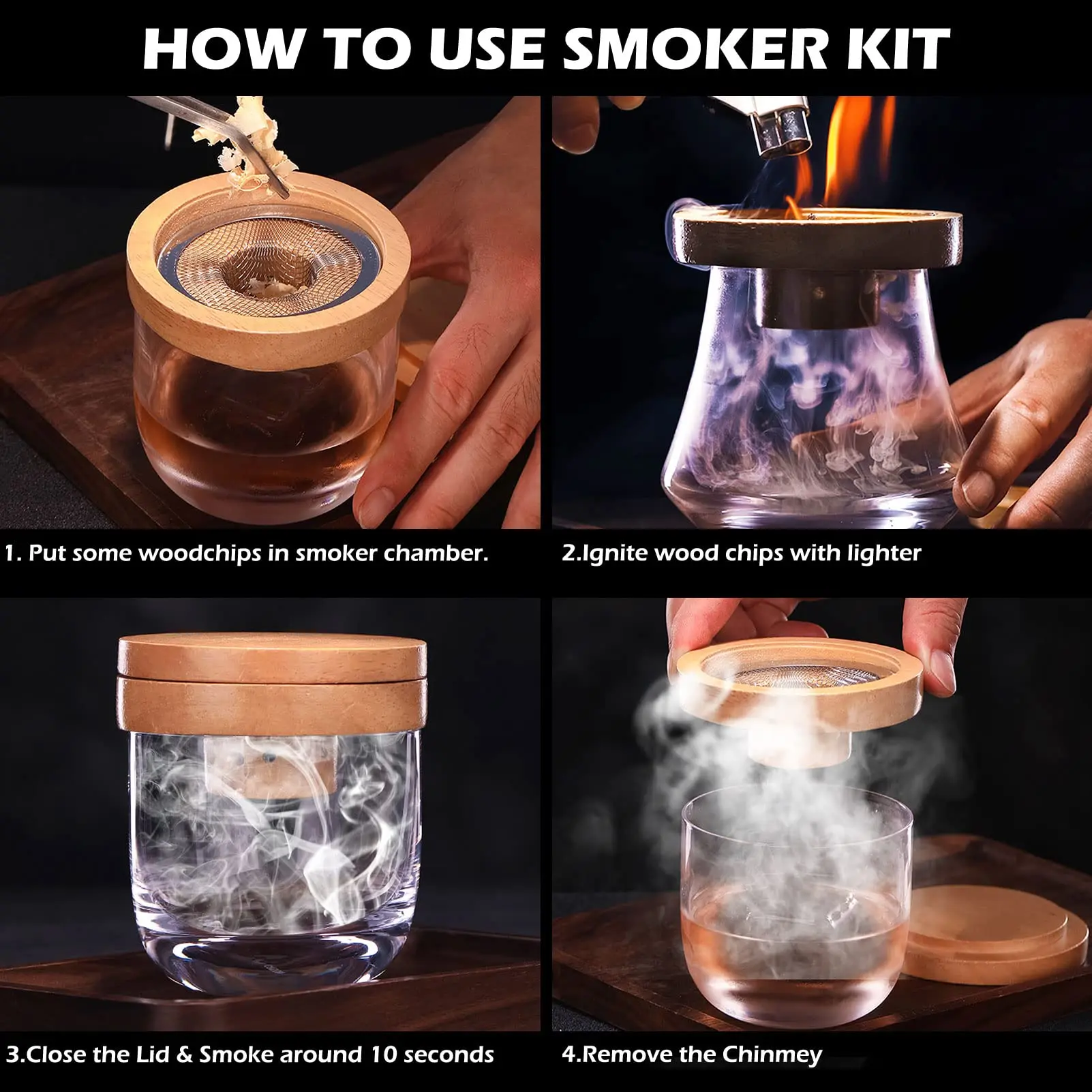 Cocktail Set Bar kayu asap kap - Smoker Box Wood Chip ulasan dan harga